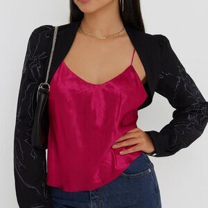 Vintage 90s satin Pink Camisole Top with Spaghetti Straps Erika Taylor